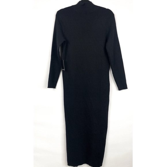 NWT Eloquii Asymmetrical Button Sweater Dress‎ Mock Neck Ribbed Black Onyx 14/16 - Picture 7 of 12